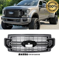Carbonized Gray Front Grille For 2020-2022 Ford F-250 F-350 Super Duty Limited picture
