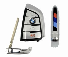 OEM BMW Keyless Remote Fob +UNCUT Key Insert 4B Silver BMW N5F-ID21A (M Series) picture