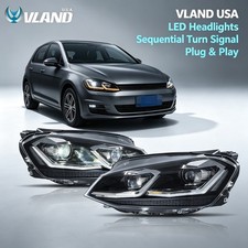 LED Headlights w/Sequential For 2017-2021 Volkswagen GOLF MK7.5 Bulb Replaceable picture