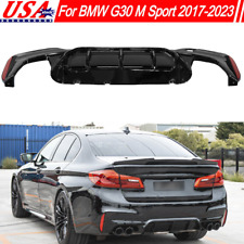 M5 Style Rear Bumper Diffuser Lip Glossy Black Look For BMW G30 2017-23 picture