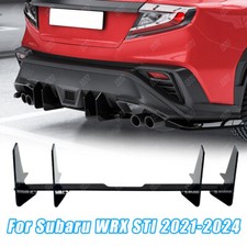 For 22-2026 Subaru WRX STI JDM Style Gloss Black Shark Fin Rear Bumper Diffuser picture
