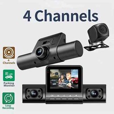 4-Channel Dashcam 360° 1080P HD Car Dash Cam Front Rear Inside Left Right + 32GB picture