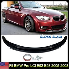 FOR 2005-09 BMW E92 E93 PRE-LCI 325I 335I FRONT BUMPER LIP SPLITTER GLOSS BLACK picture