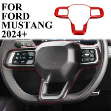 Matte red inner central control steering wheel trim cover for Ford Mustang 2024 picture