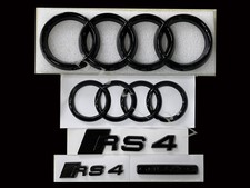RS4 full Gloss Black Badges Package For Audi RS4 S4 2010-2019 Exclusive pack picture
