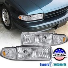 Fits 1994-1996 Chevy Impala Headlights Head Lamp w/ Corner Lights 91-96 Caprice picture