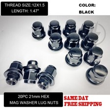 20pc OEM Factory Black 12x1.5 Lug Nuts For Jaguar S/X/F Type XE XF XJ XK picture