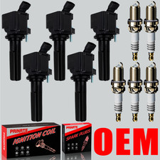Brand 5X OEM Ignition Coil & 5X Iridium Spark Plug For Chevy GMC Hummer H3 3.7L picture