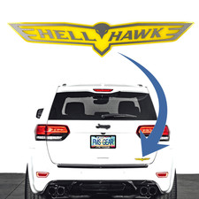 1 Yellow HELLHAWK Emblem fits Jeep Trackhawk Grand Cherokee Liftgate Badge Wk2 picture