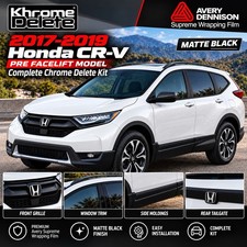 2017-2019 Prefacelift Honda CRV Complete Matte Black Chrome Delete Vinyl Overlay picture