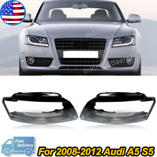 Fit For AUDI A5 2008-2011 Pair Headlight Cover Lens Shell 8T0941029 8T0941030 US picture
