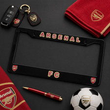 Arsenal FC License Plate Frame Cover – Black - EliteAuto3K picture