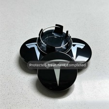 4PCS 56mm/2.2in White/Black Wheel Center Caps for Tesla Model 3/S/X/Y picture