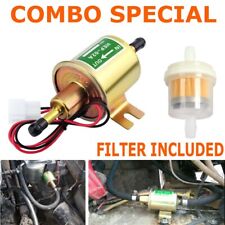 Inline Fuel Pump + Filter 12v Electric Transfer Low Pressure Gas Diesel HEP-02A picture