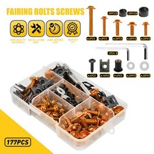 CNC Motorcycle Complete Fairing Bolts Kit Bodywork Screws Nuts Gold For Kawasaki picture