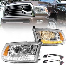 For 2009-2018 Dodge Ram 1500 2500 3500 Pickup w/LED Projector Chrome Headlights picture