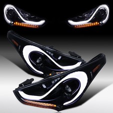 Fit 2012-2017 Hyundai Veloster Black Smoke Projector Headlights LED Sequential picture