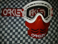 Vintage Oakley goggles White / Red Full Mask mx,ama, , helmet, visor picture
