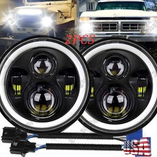 Pair 7 inch LED Headlights for 2009 - 2018 Wrangler Rubicon Sport Utility 2-Door picture