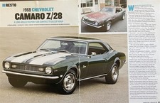 1968 CHEVROLET CAMARO Z/28 RESTORATION 6 pg Color Article picture