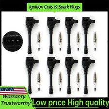 For 2017-2020 Nissan Titan 5.6L V8 8PCS Ignition Coil & Spark Plug FU812 UF813 picture