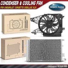 2x AC Condenser & Cooling Fan Assembly Kit for Chevrolet Corvette Cadillac XLR picture