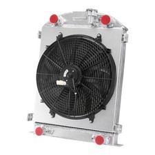Fit 1932 Ford Model High Boy FlatHead Engine 3-Row Aluminum Radiator+Shroud Fan# picture