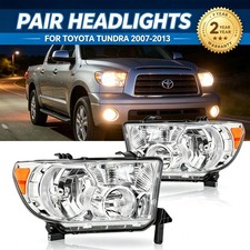 LH+RH Pair Headlights Set with Level Adjuster Fit 2007-2013 Toyota Tundra SR5 picture