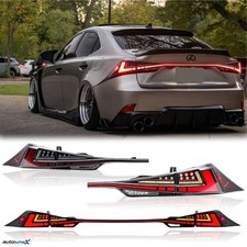 LED Clear Tail Lights For 2014-2020 Lexus IS250 IS300 IS350 ISF W/ Middle Light picture