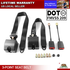2 Sets 3‑Point Durable Retractable Seat Belts Black For Chevrolet Equinox picture