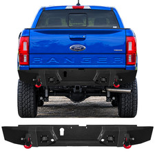 VIJAY Black Steel Rear Bumper w/LED Lights & D‑Rings For 2019‑2023 Ford Ranger picture