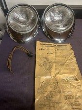 HEADLIGHT LENS BEZEL PAIR 1939 DODGE Sealed Beam Conversion Kit NOS Coast To picture