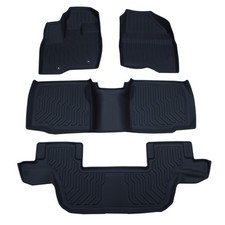Floor Mats 3 Rows Liner For 2011-2014 Ford Explorer Bench Seating All Weather picture