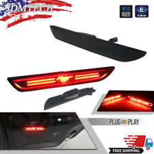 For 2015-2022 Ford Mustang GT Smoked Lens LED Rear Bumper Side Marker Light Lamp picture