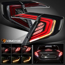 Smoke Fits 2016-2021 Honda Civic Sedan Sequential LED Tail Lights Left+Right picture