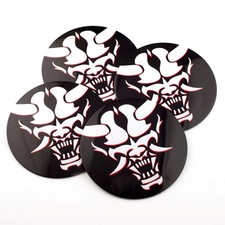 4pc 68mm 2.68in  Aluminum Wheel Center Caps Stickers Japanese Style Mask Pattern picture