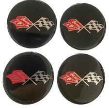 CORVETTE Sting ray Flags C3 center cap Wheel Emblems Decals Steering Door Panels picture