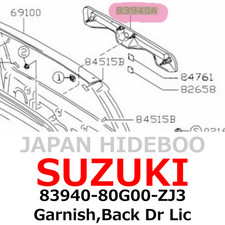 【NEW】Suzuki Genuine Ignis Kei Swift Garnish,Back Dr Lic 83940-80G00-ZJ3 picture