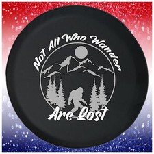 Funny Spare Tire Cover Not All Who Wander Bigfoot Fits Jeep Camper RV picture