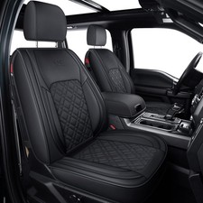 LUCKYMAN CLUB F150 Front-only Seat Covers J03-Q3 with Front Pair, Black  picture