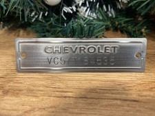 1953 – 1963 CHEVY CHEVROLET DOOR DASH TAG, Stamped w/ Your VI# picture