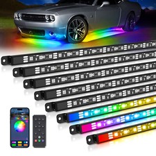 MICTUNING N8 Car Underglow Light Bar Tube RGB+IC Chasing LED Strip Aluminum Kit picture