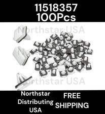 QTY 100: New GM Rocker Panel Moulding Clips White Nylon 11518357 USA Seller picture