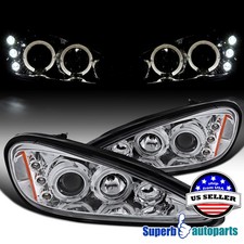 Fits 1999-2005 Pontiac Grand AM LED Halo Projector Head Lights Head Lamps picture