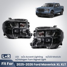 For 2025-2026 Ford Maverick XL XLT LED Reflector Headlights w/Module Left+Right picture