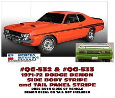 GE-QG-532 QG-533 1971-72 DODGE DEMON - SIDE STRIPE and TAIL PANEL STRIPE - COMBO picture