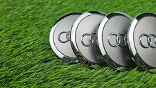 Fit for Audi Gray Chrome Wheel Center Hub Caps Emblem 4pcs 69mm picture