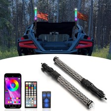 2x 2FT Fat RGB Whip Lights w/chasing turn signal brake reverse light For Polaris picture