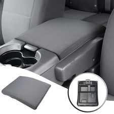 Middle Console Arm Rest Polyester Cover Gray for 2004-2010 Ford F-150 Jump Seat picture