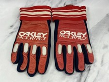 Vintage 1980s Oakley Factory Pilot BMX Motocross Gloves XS Red Pair Rare picture